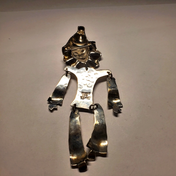 Vintage articulated 5” 925 sterling silver articulated clown brooch. - Picture 5 of 5